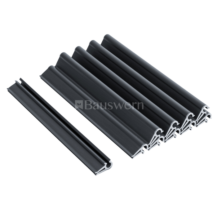 Bauswern Premium Pack of 10 PVC Mounting Clips, 190 mm, RAL7016 (Grey)