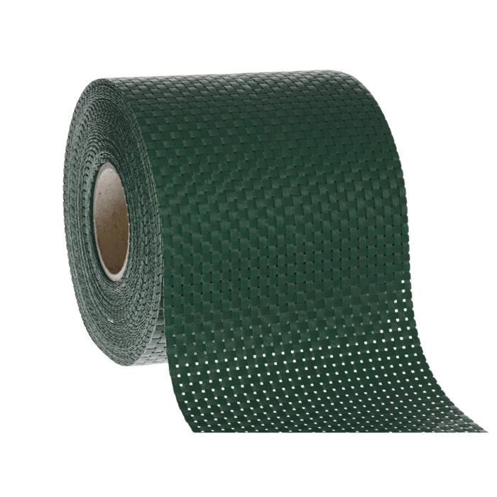 Bauswern Rattan Privacy Screen Strips 2,55 x 0,19 m, (830 g/m²) + 2 clips, RAL6005 (Green)