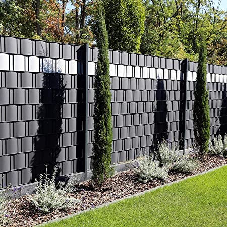 Bauswern ECO Privacy Screen Strips 35 x 0,19 m (450 g/m²) + 28 clips, RAL7016 (Grey)