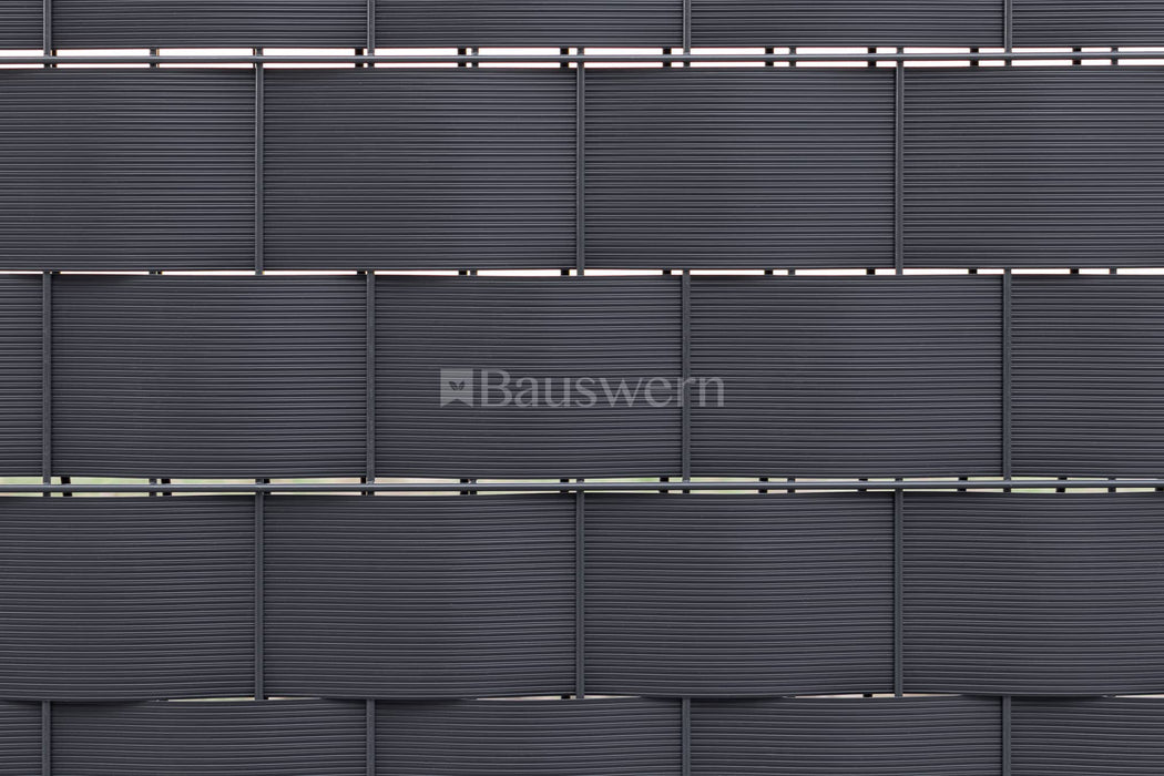 Bauswern Premium PP Sichtschutzstreifen für Doppelstabmatten - 700g/m² mit 52 x 0,095 m RAL7016 (Grau)