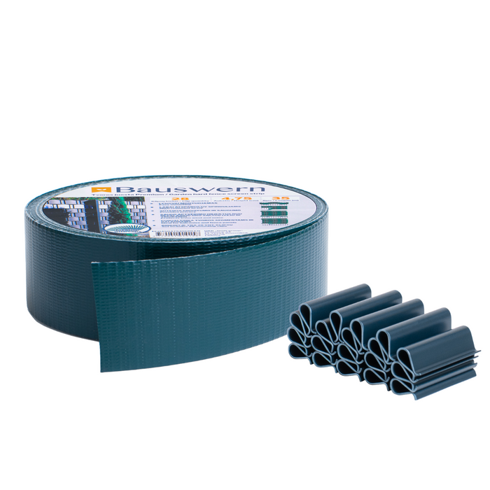 Bauswern ECO Privacy Screen Strips 35 x 0,0475 m (450 g/m²) + 28 clips, RAL6005 (Green)