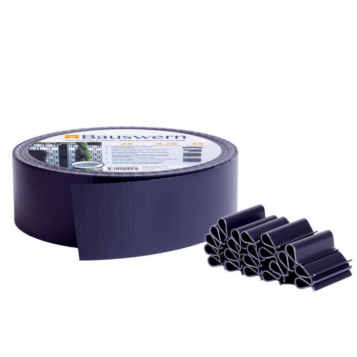 Bauswern ECO Sichtschutzstreifen 35 x 0,0475 m (450 g/m²) + 28 clips, RAL7016 (Grau)